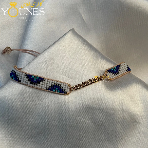 دستبند میوکی کارتیر طلا آبی سفید